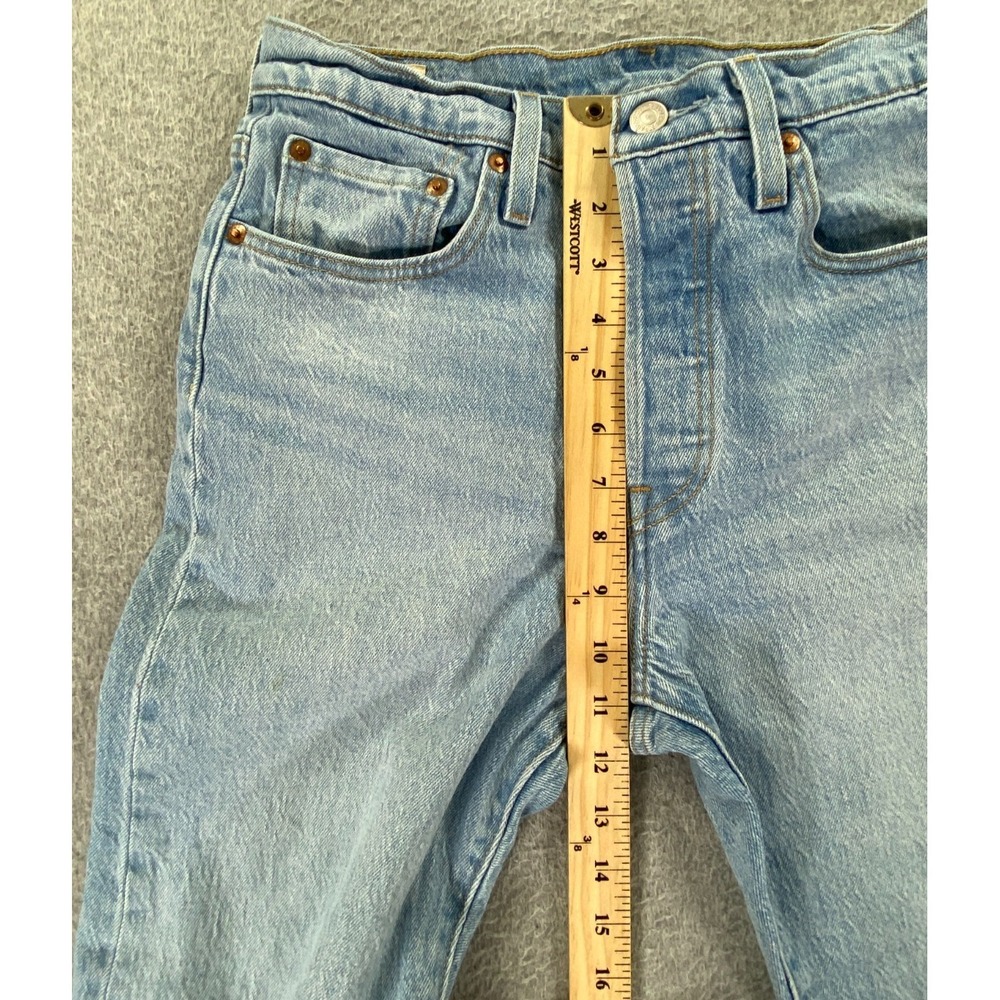 Levi's Premium 501 S Skinny Jeans Women's 28x28 (Meas 28x27) Light Wash Big E - Picture 9 of 15